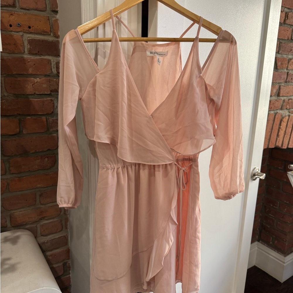 BCBGeneration Blush Pink Dress - Bare/Off the Shoulder